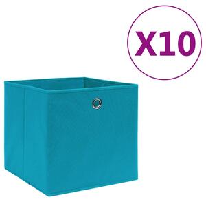Storage Boxes 10 pcs Non-woven Fabric 28x28x28 cm Baby Blue