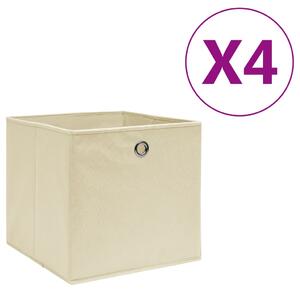 Storage Boxes 4 pcs Non-woven Fabric 28x28x28 cm Cream
