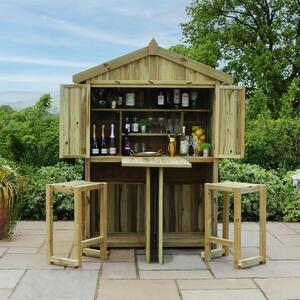 Garden Bar and 2 Stool Set