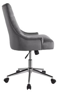 Cressida Velvet Office Chair - Grey