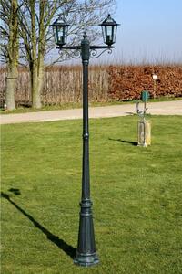 Garden Light Post 2-arms 215 cm Dark Green/Black Aluminium