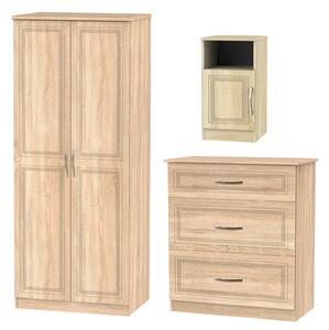 Milton 3 Piece Bedroom Furniture Set - Oak