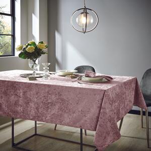 Catherine Lansfield Crushed Velvet Table Cloth Blush