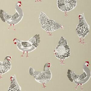 Rooster Curtain Fabric Sage