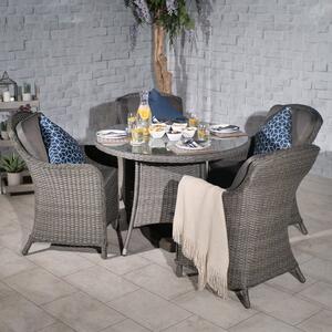 Paris 4 Seater Round Dining Set with 4 Imperial Chairs