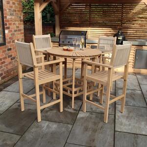 Roma 4 Seater Bar Set with Rope Bar Stools