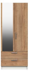 Piper Double 2 Drawer Wardrobe Brown