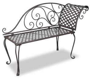 Garden Chaise Lounge 128 cm Steel Antique Brown