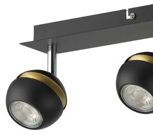 Austin 3 Lamp Spotlight Bar - Black & Gold