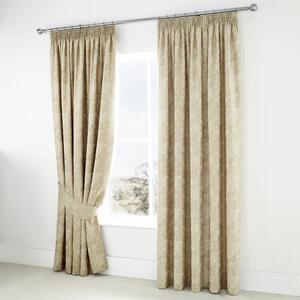 Dreams & Drapes Jasmine Lined Ready Made Pencil Pleat Curtains Champagne