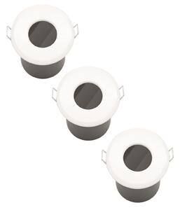 Fixed Fire Rated IP65 Pack 3 Downlights - White Finish