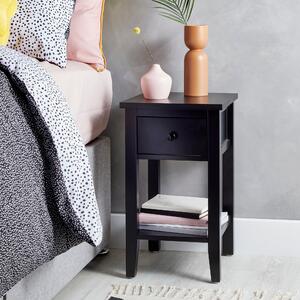 Lynton 1 Drawer Small Bedside Table Black