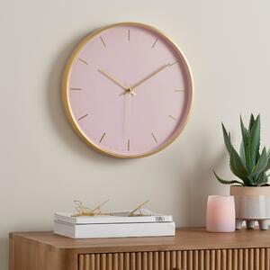 Aluminium Pink 40cm Silent Clock Pink