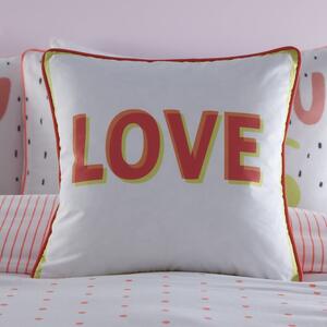 Love Filled Cushion 43cm x 43cm Coral