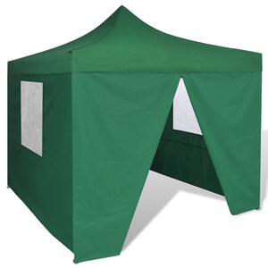 Foldable Tent 3x3 m with 4 Walls Green