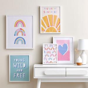 Bright Gallery Wall Pink/Blue/White