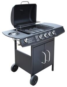 Gas Barbecue Grill 4+1 Cooking Zone Black