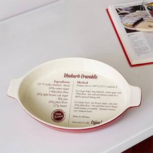 From Scratch Red Stoneware Oval Baking Dish
