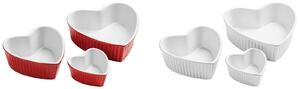 Amour Stoneware Heart Shape Dishes - Red