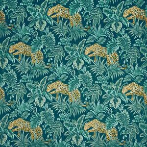 Prestigious Textiles Leopard Velvet Fabric Ocean