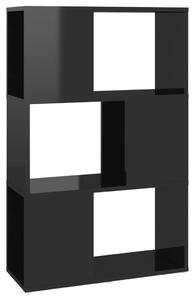 Book Cabinet Room Divider High Gloss Black 60x24x94cm Engineered Wood