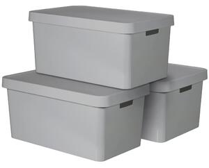 Curver Infinity Storage Box with Lid 3 pcs 45 L Grey 240659