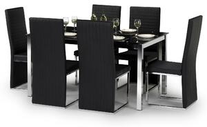 Tempo Dining Table with 6 Tempo Chairs Black