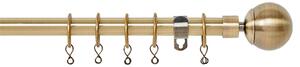 Extendable Ball Finial Curtain Pole - Antique Brass - 1.7-3m (16/19mm)