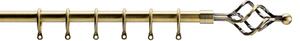 Extendable Cage Finial Curtain Pole - Antique Brass - 1.2-2.1m (16/19mm)