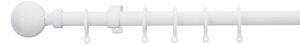 Extendable Ball Finial Curtain Pole - White - 1.2-2.1m (16/19mm)