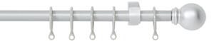 Extendable Ball Finial Curtain Pole - Silver - 1.2-2m (13/16mm)