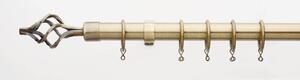 Extendable Cage Finial Curtain Pole - Antique Brass - 1.2-2.1m (25/28mm)