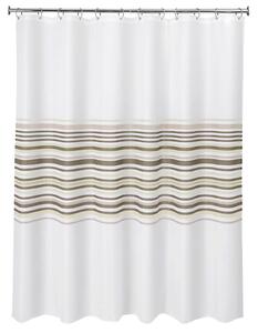 Banded Stripe Natural Shower Curtain