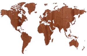 MiMi Innovations Wooden World Map Wall Decoration Exclusive Sapele 130x78 cm