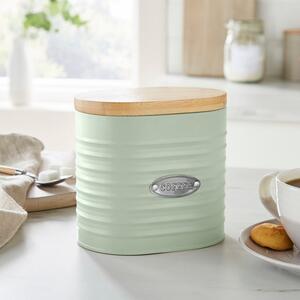 Metal Coffee Canister with Badge Sage