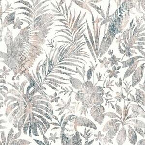 DUTCH WALLCOVERINGS Wallpaper Leaves and Toucan Beige