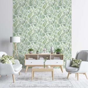 DUTCH WALLCOVERINGS Wallpaper Leaves and Toucan Green