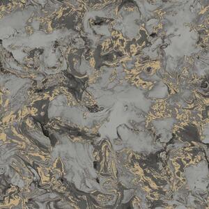 DUTCH WALLCOVERINGS Wallpaper Marble Grey and Gold