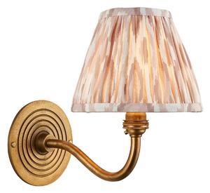 Target Wall Light in Antique Brass and Ikat 16cm Natural Shade