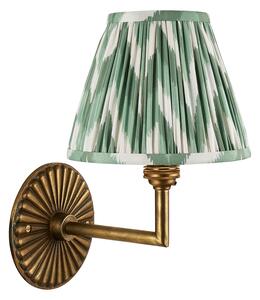 Sinclair Wall Light in Antique Brass and Zigzag 16cm Green Shade
