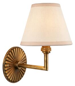 Sinclair Wall Light in Antique Brass and White 16cm Shade