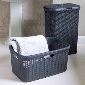 Curver Style 2 Piece Laundry Hamper and Basket Set 45L+60L Anthracite