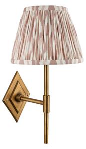 Annika Wall Light in Antique Brass and Natural Ikat 20cm Shade