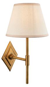 Annika Wall Light in Antique Brass and White 20cm Shade