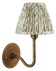 Nicolette Wall Light in Antique Brass and Leaf 16cm Shade in Green
