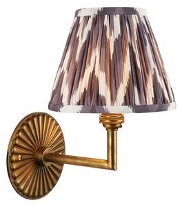Sinclair Wall Light in Antique Brass and Zigzag 16cm Grey Shade