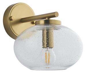 Patricia Wall Light in Warm Brass and Bubble Glass