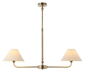 Sylvia 2Lt Linear Pendant in Antique Brass