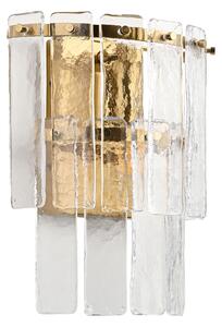 Cynthia Wall Light in Brushed Aged Brass and Textured Glass