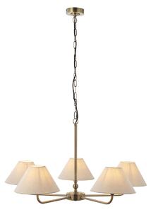 Sylvia 5 Arm Pendant in Antique Brass
